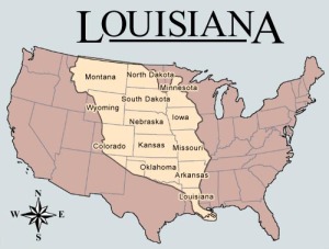 Historic map of old Lousiana thanks to Wikipedia.